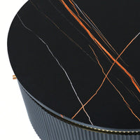 Modern Round Coffee Table With 2 Large Drawers Storage Accent Table (31.5'')