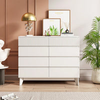 8-Drawer Storage Cabinet With Decorative Finish, For Bedroom, Living Room, Dining Room, Hallways, Easy Assembly