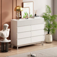 8-Drawer Storage Cabinet With Decorative Finish, For Bedroom, Living Room, Dining Room, Hallways, Easy Assembly