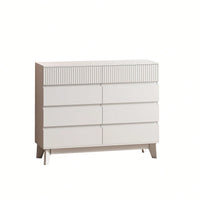 8-Drawer Storage Cabinet With Decorative Finish, For Bedroom, Living Room, Dining Room, Hallways, Easy Assembly