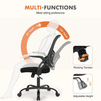 Mid Back Ergonomic Mesh Computer Desk Chair Larger Seat Executive Height Adjustable Swivel Task Chair With Lumbar Support