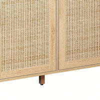 4-Door Rattan Decorative Storage Cabinet,For Bedroom,Living Room,Office,Easy Assembly