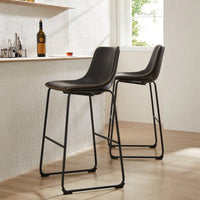 Set Of 2, 30 Inch Leather Counter Height Bar Stools
