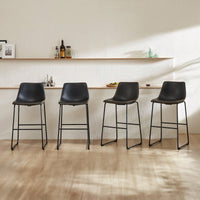 Set Of 2, 30 Inch Leather Counter Height Bar Stools