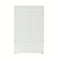 4-In-1 Hall Tree Entryway Bench With Rattan Door Shelves And Shoe Cabinets, SOLID WOOD Feet