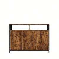Storage Cabinet With Open Shelves For Kitchen Dining Room Living Room, Industrial Style