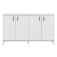 4 Door Large Storage Buffet With Adjustable Shelves And Metal Handles For Kitchen, Living Room, Dining Room