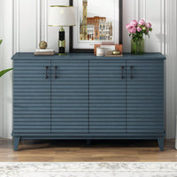 4 Door Large Storage Buffet With Adjustable Shelves And Metal Handles For Kitchen, Living Room, Dining Room