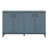 4 Door Large Storage Buffet With Adjustable Shelves And Metal Handles For Kitchen, Living Room, Dining Room