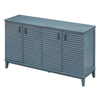 4 Door Large Storage Buffet With Adjustable Shelves And Metal Handles For Kitchen, Living Room, Dining Room