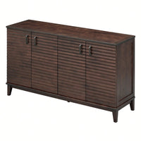4 Door Large Storage Buffet With Adjustable Shelves And Metal Handles For Kitchen, Living Room, Dining Room