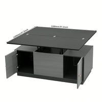 Multi-Functional Rectangle Lift-Top Coffee Table Extendable With Storage