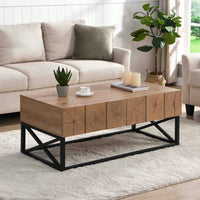 Luxury Coffee Table With Two Drawers, Industrial Coffee Table For Living Room, Bedroom & Office