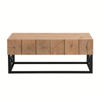 Luxury Coffee Table With Two Drawers, Industrial Coffee Table For Living Room, Bedroom & Office