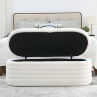 45.5 Inch Upholstered Storage Ottoman Bench with Safety Hinge for Bedroom Living Room Entryway