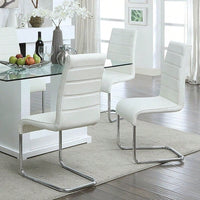 Set Of 2 Chairs Kitchen Dining Room Metal Chrome Legs, Contemporary Padded Leatherette