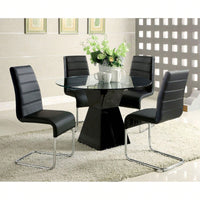 Set Of 2 Chairs Kitchen Dining Room Metal Chrome Legs, Contemporary Padded Leatherette
