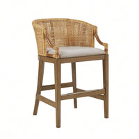 Rattan Counter Stool 25" H