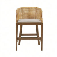 Rattan Counter Stool 25" H