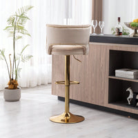 Bar Stools With Back And Footrest Counter Height Dining Chairs-2PCS/SET