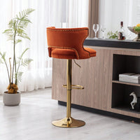 Bar Stools With Back And Footrest Counter Height Dining Chairs-2PCS/SET