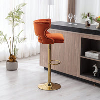 Bar Stools With Back And Footrest Counter Height Dining Chairs-2PCS/SET