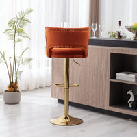 Bar Stools With Back And Footrest Counter Height Dining Chairs-2PCS/SET