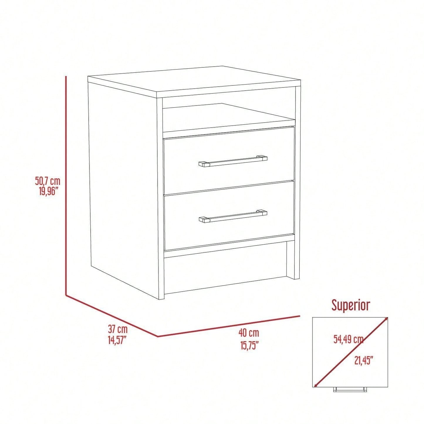 Two Drawers, Nightstand