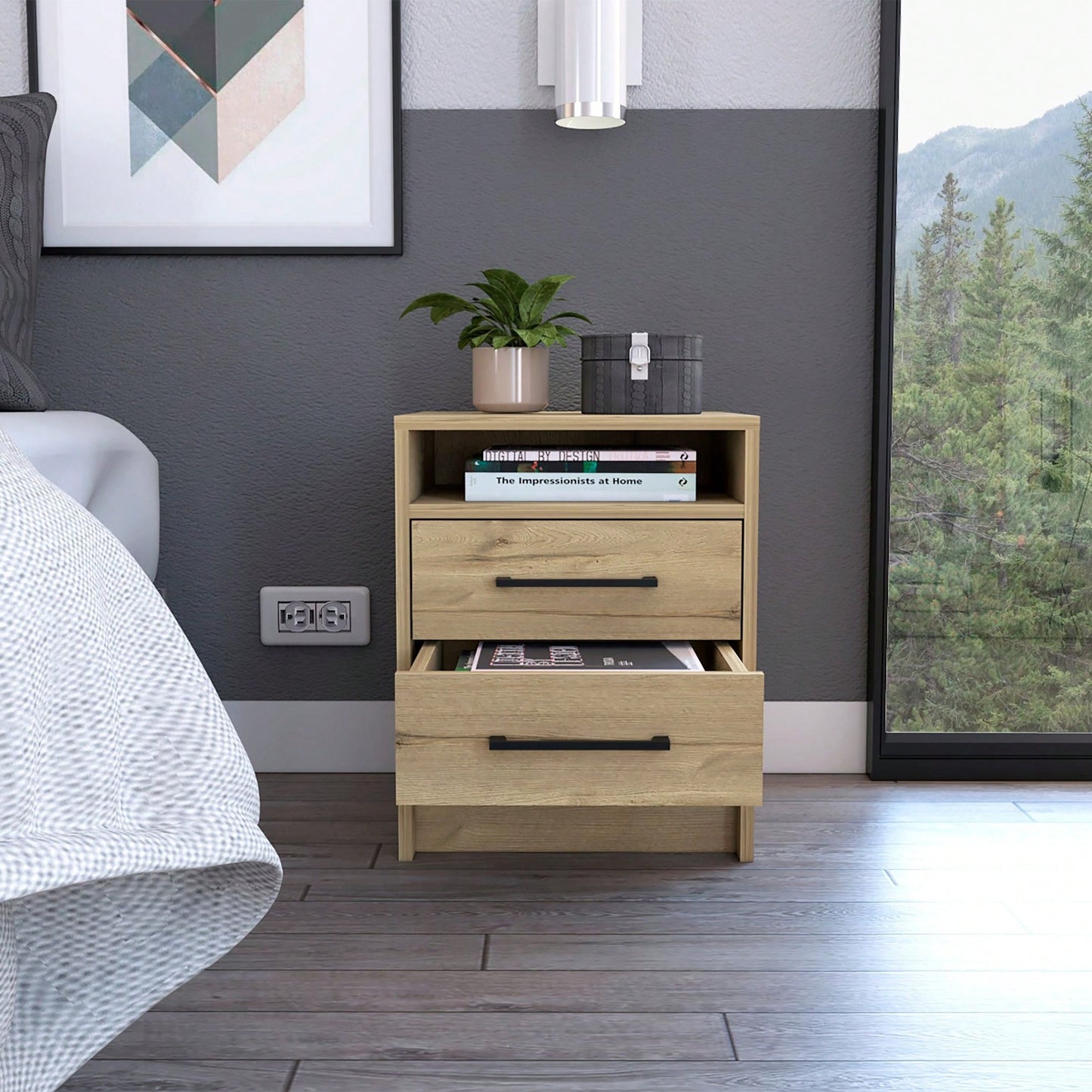 Two Drawers, Nightstand