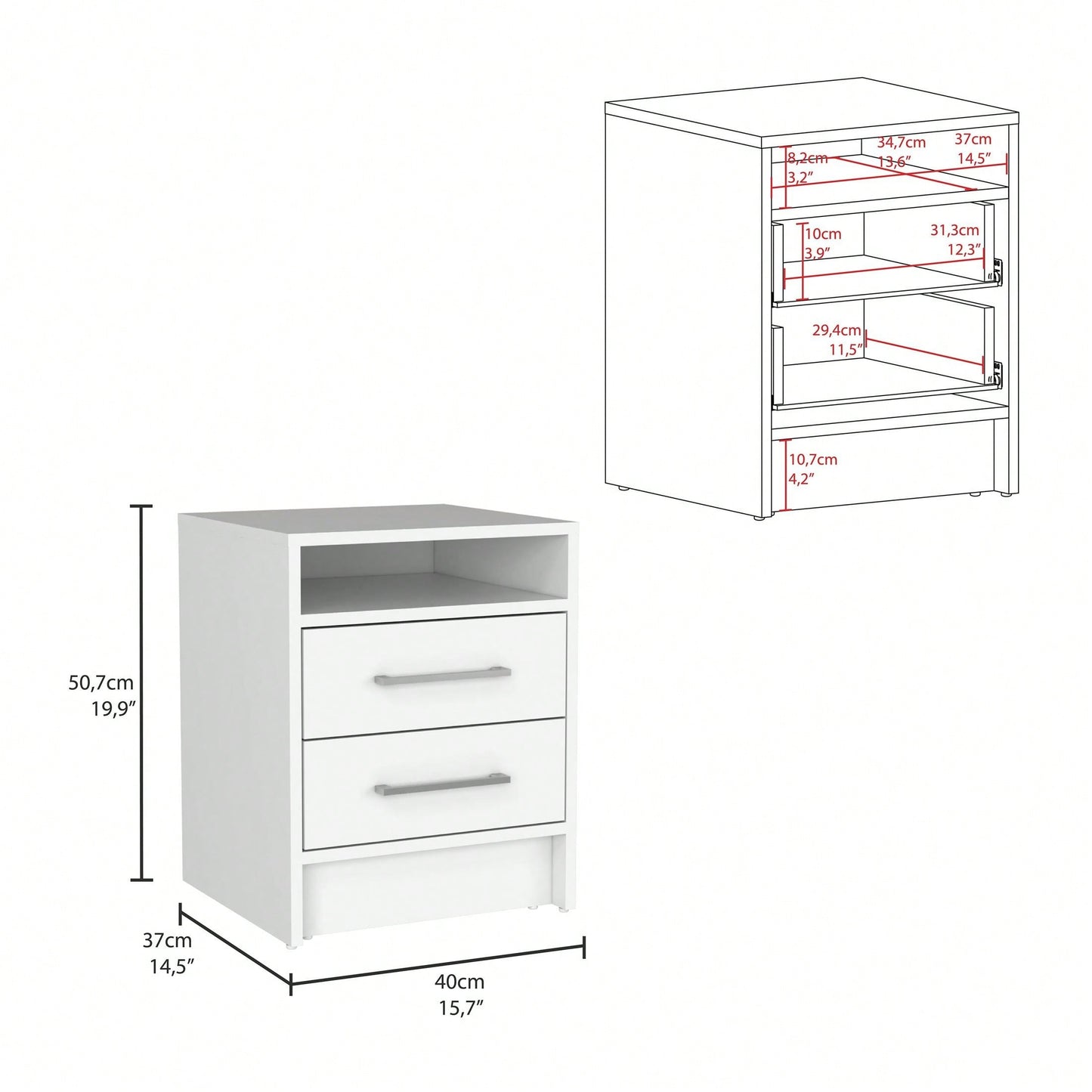 Two Drawers, Nightstand