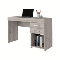 Computer Desk, Two Drawers, Light Grey Finish