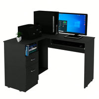 L-Shaped Desk, Keyboard Shelf