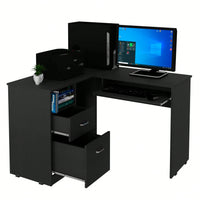 L-Shaped Desk, Keyboard Shelf