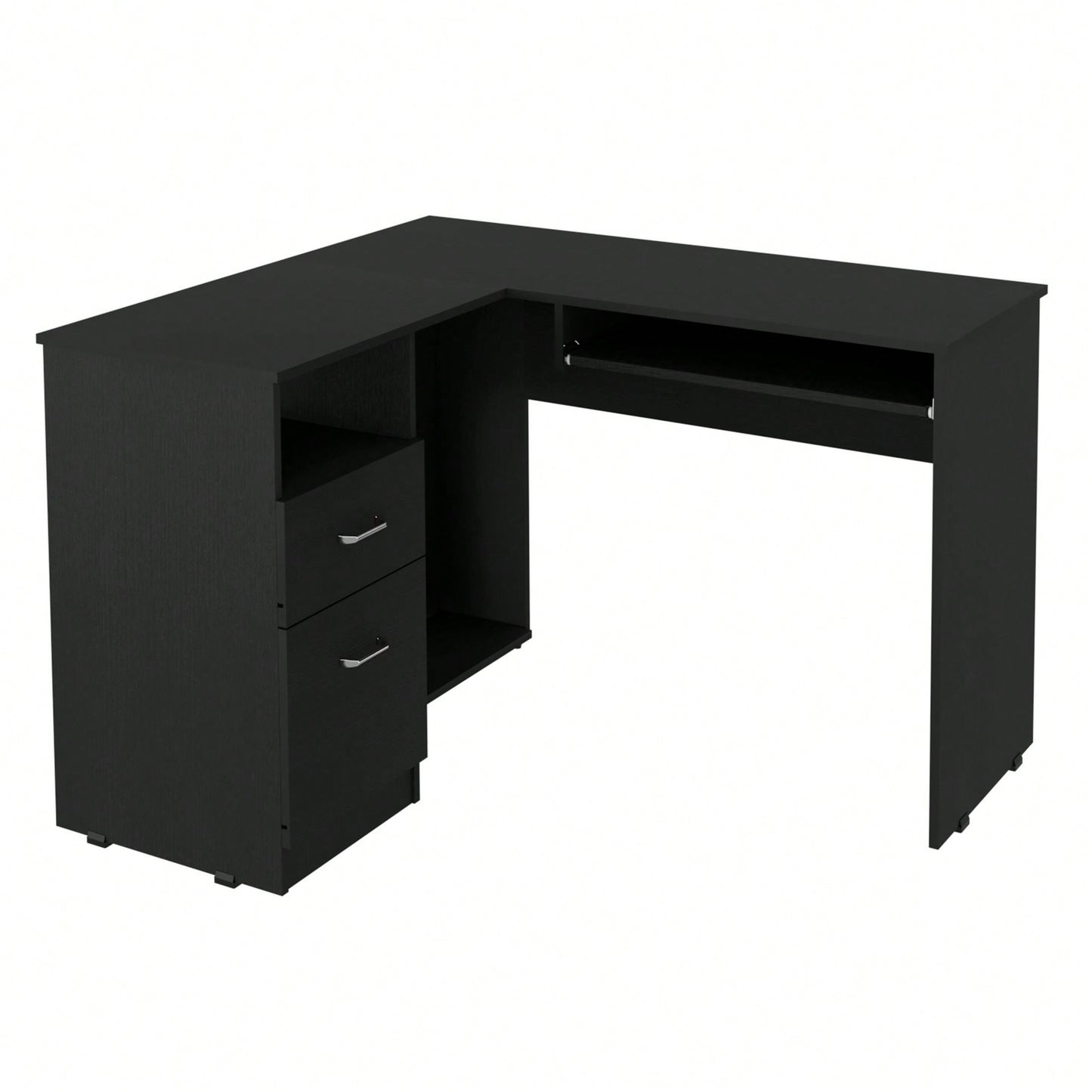 L-Shaped Desk, Keyboard Shelf