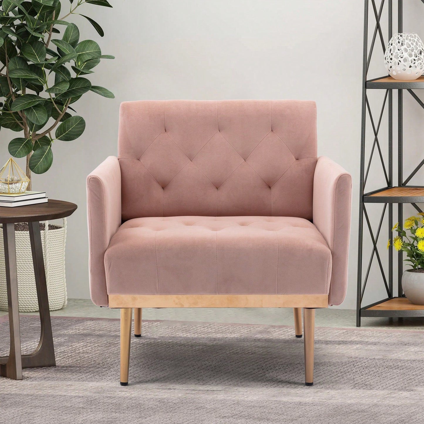 Accent Chair , Leisure Single Sofa With Rose Golden Feet