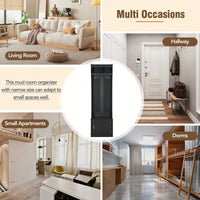 Sleek Minimalist Hall Tree with Storage Cabinet and 6 Hooks for Entryway and Living Room