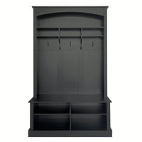 47.2 Inch Wide Hall Tree Bench with Shoe Storage and Hooks for Entryway Organization
