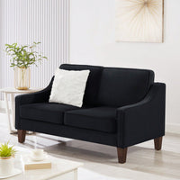 Modern Loveseat Sofa For Living Room, Upholstered Velvet Small Couch With Wooden Legs For Livingroom Bedroom