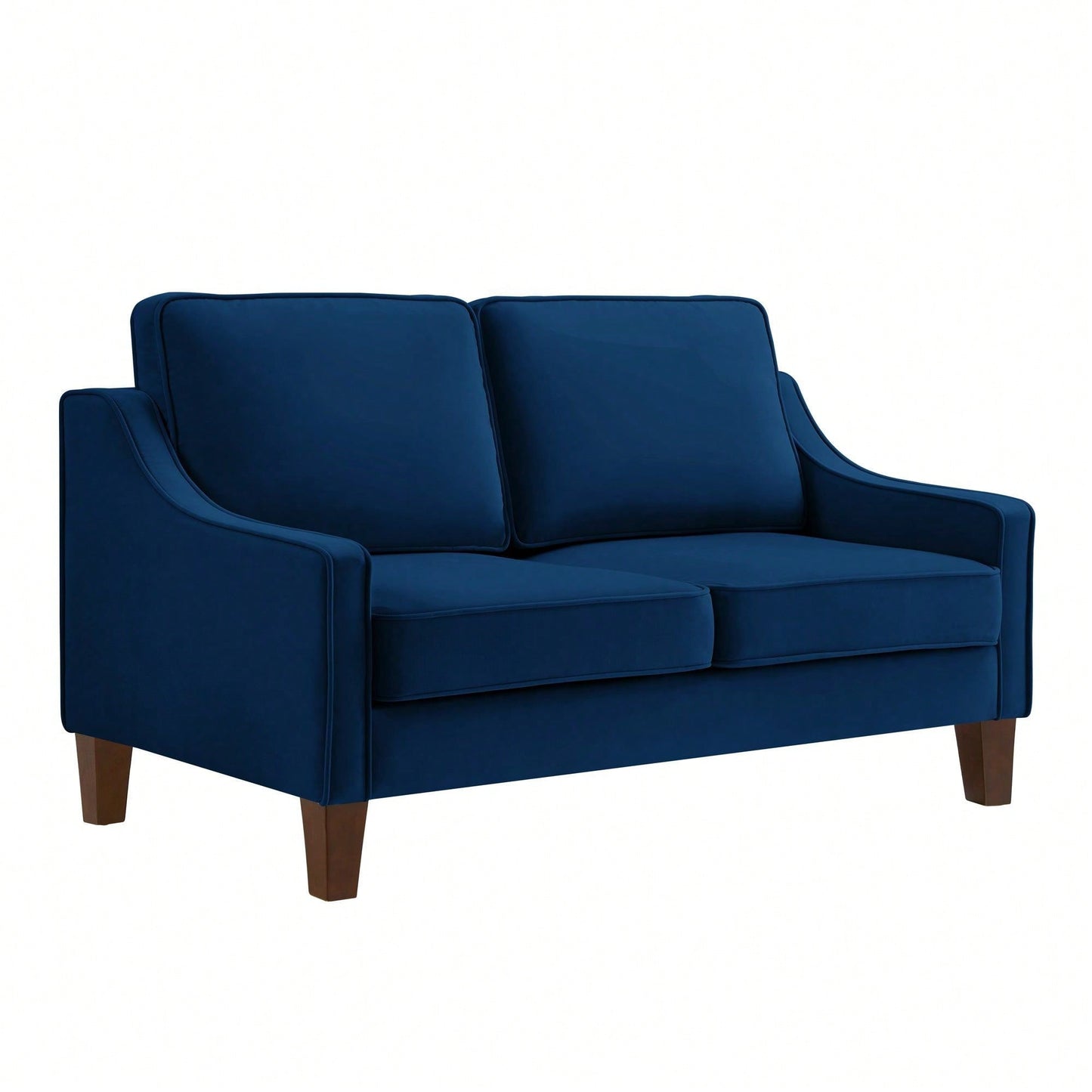 Modern Loveseat Sofa For Living Room, Upholstered Velvet Small Couch With Wooden Legs For Livingroom Bedroom