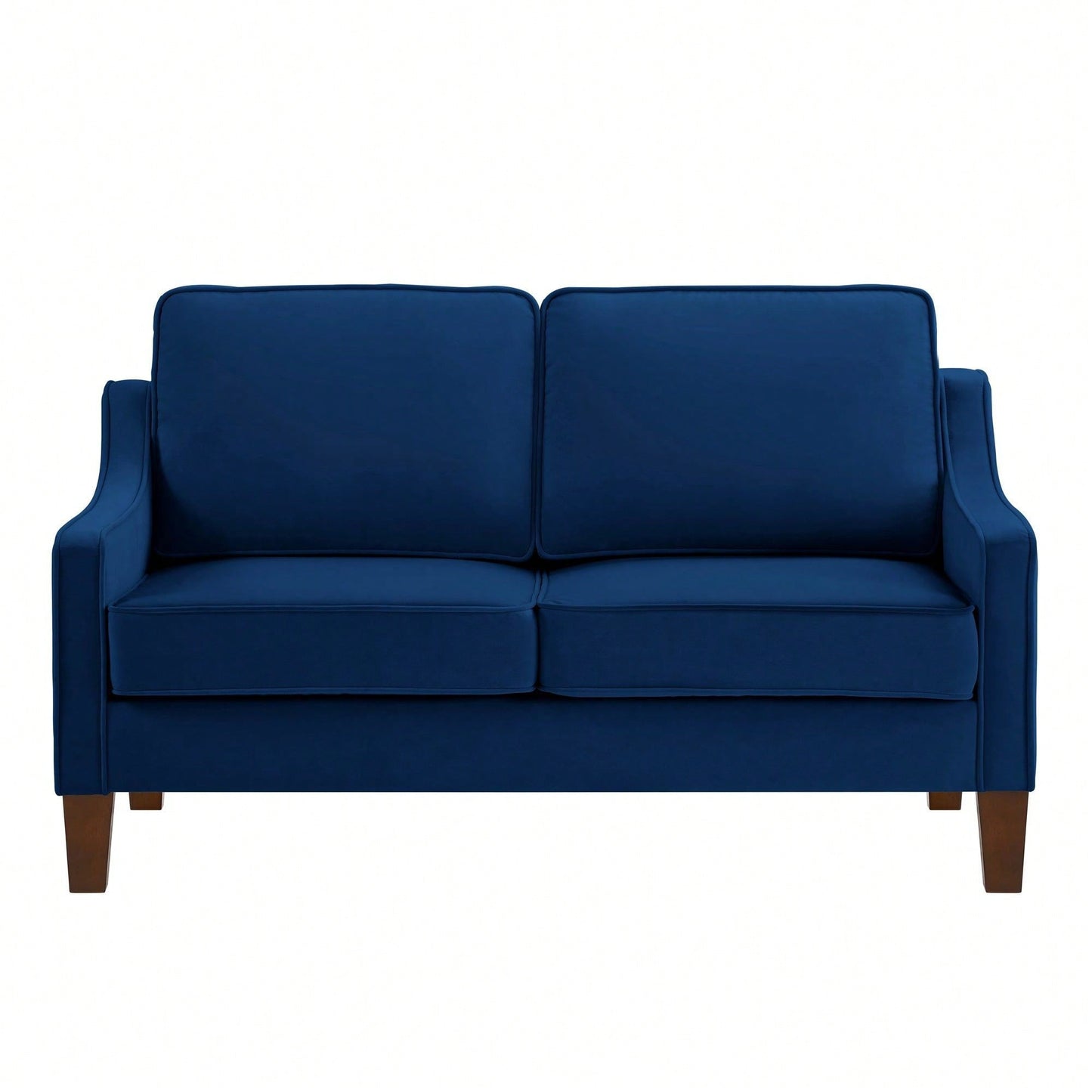 Modern Loveseat Sofa For Living Room, Upholstered Velvet Small Couch With Wooden Legs For Livingroom Bedroom