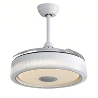 42 Inch Modern Invisible Ceiling Fan with Remote Control Reversible DC Motor and 36W LED Light Smart App Control ETL Certified
