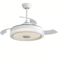 42 Inch Modern Invisible Ceiling Fan with Remote Control Reversible DC Motor and 36W LED Light Smart App Control ETL Certified