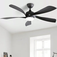 52 Inch Indoor Ceiling Fan With 3 Color Dimmable 5 ABS Blades Remote Control Reversible DC Motor  With Led Light