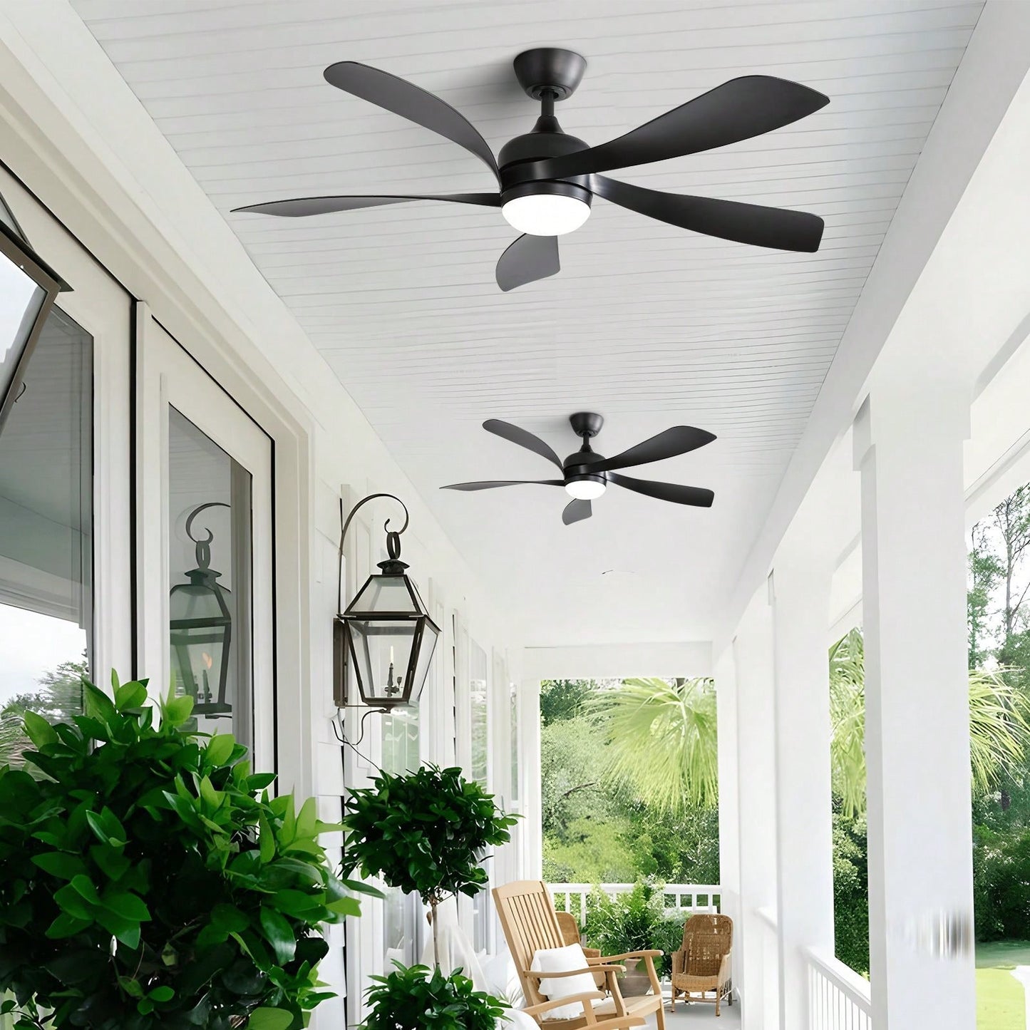 52 Inch Indoor Ceiling Fan With 3 Color Dimmable 5 ABS Blades Remote Control Reversible DC Motor  With Led Light