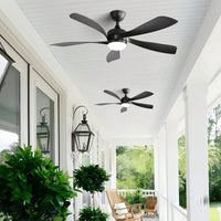 52 Inch Indoor Ceiling Fan With 3 Color Dimmable 5 ABS Blades Remote Control Reversible DC Motor  With Led Light
