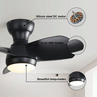 3-Color Dimmable, Powerful/Silent Motor, Sleep Timer & Quiet Motor Indoor Ceiling Fan
