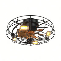 20 Inch Led Ceiling Fan With Matte Black 6 Speed Wind E26 Remote Control Reversible DC Motor For Bedroom