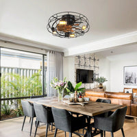 20 Inch Led Ceiling Fan With Matte Black 6 Speed Wind E26 Remote Control Reversible DC Motor For Bedroom