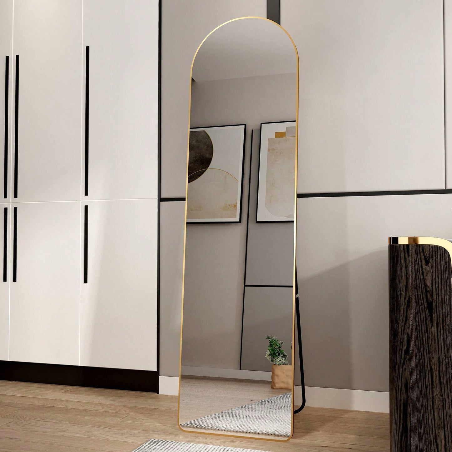 Illuminate Your Space with a Gold Full Body Mirror 60x16.5 for Bathroom Bedroom Wall Mount