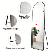 3rd Gen Aluminum Alloy Arched Floor Mirror Anti-Scratch Anti-Fingerprint for Bathroom Bedroom Store